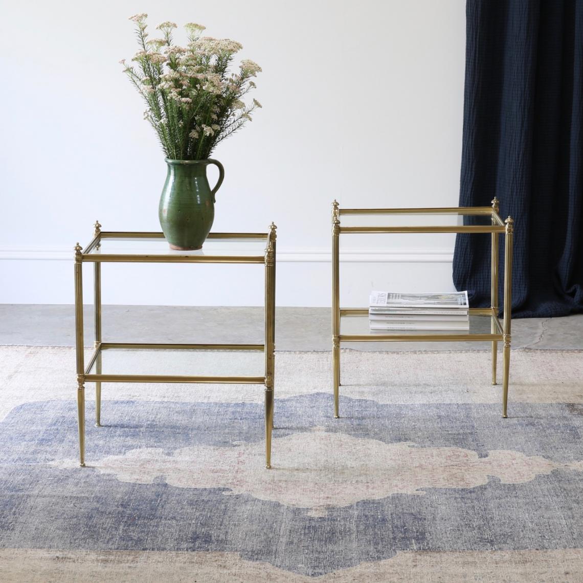 Pair of Brass Side Tables