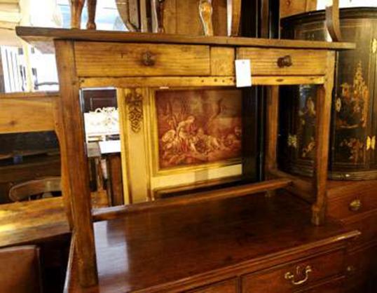 Two Drawer Chestnut and Fruitwood