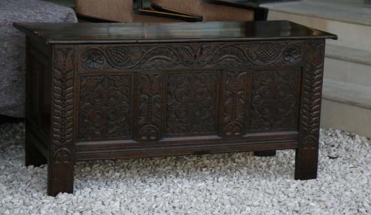 Ornate Oak Jacobean Coffer