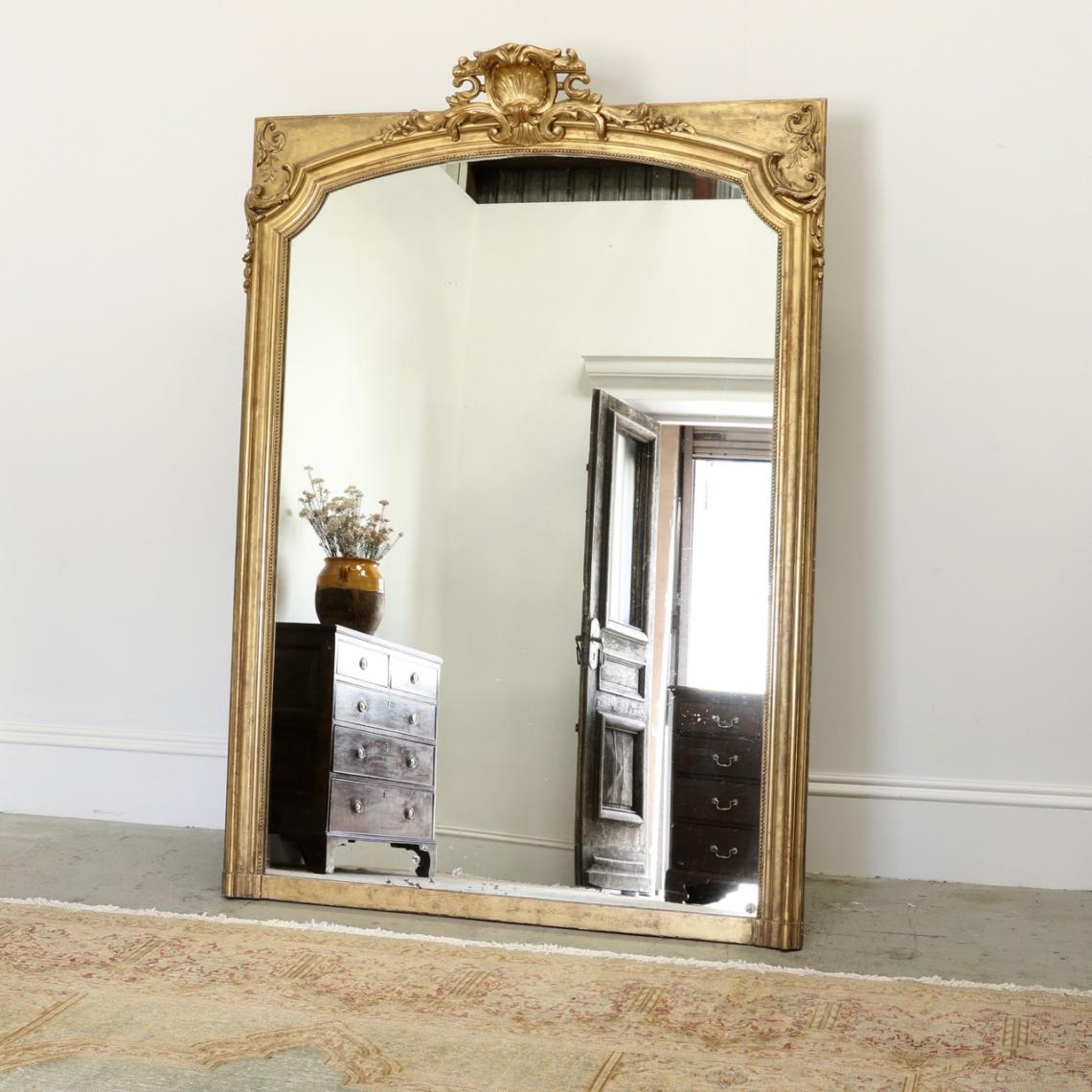 Large Crested Gold Mirror