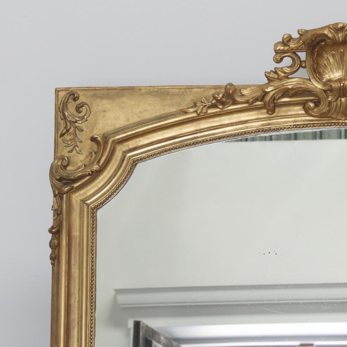Large Crested Gold Mirror