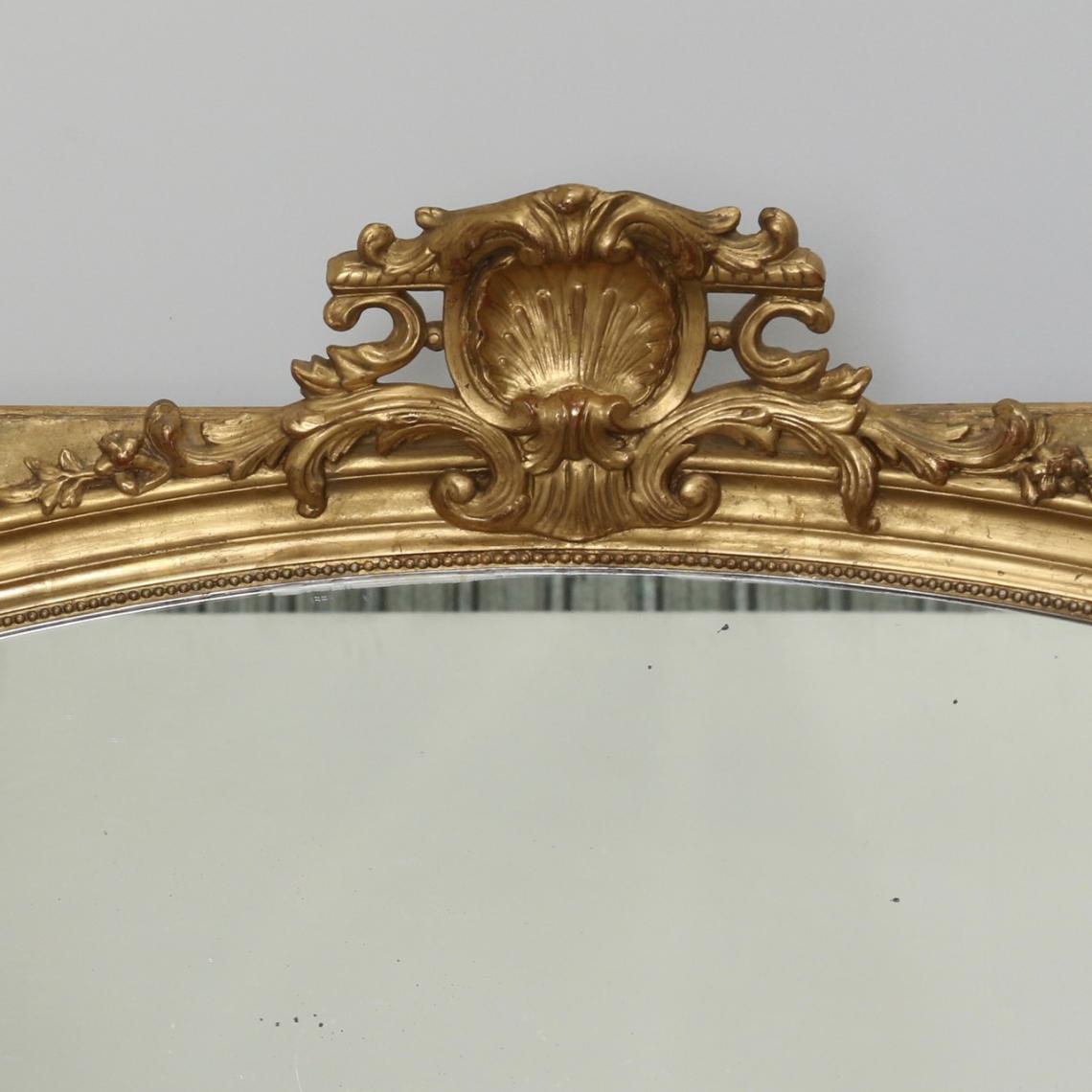 Large Crested Gold Mirror