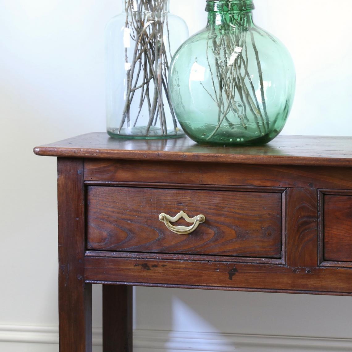 French Chestnut Three-Drawer Side Table