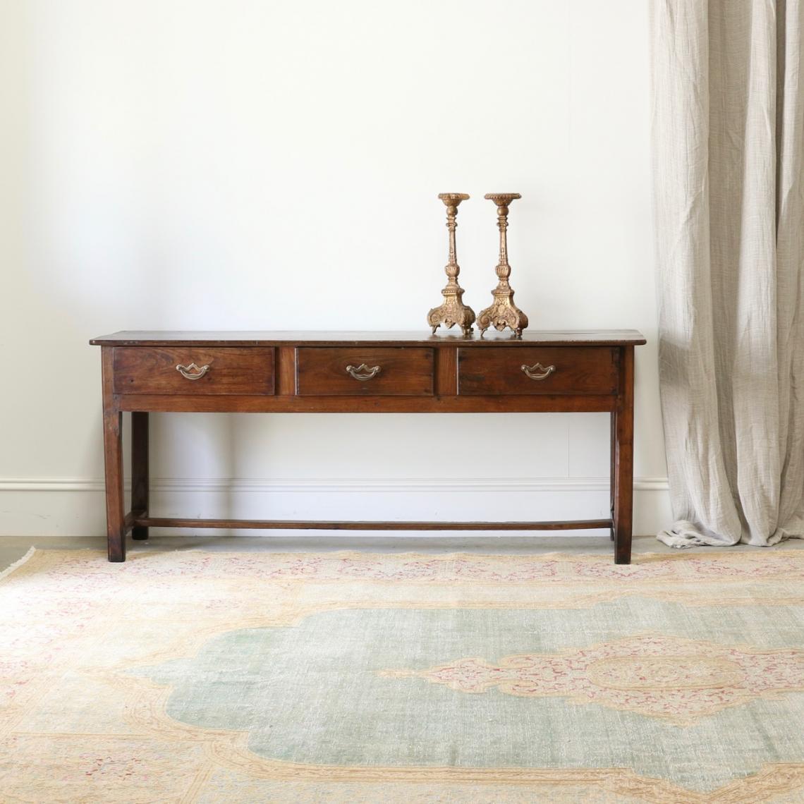 French Chestnut Three Drawer Side Table