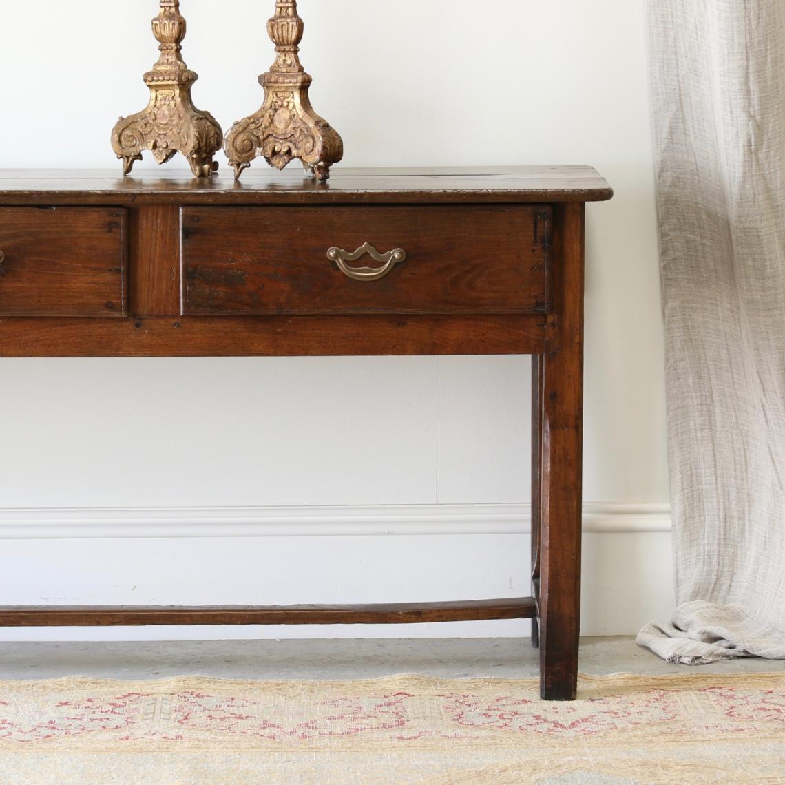 French Chestnut Three Drawer Side Table