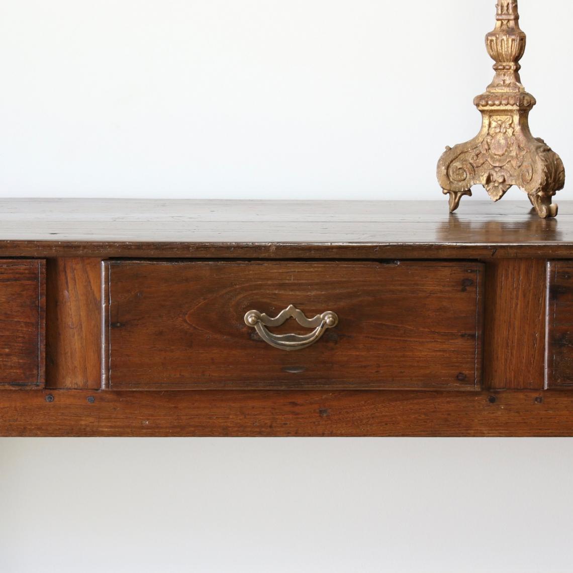 French Chestnut Three Drawer Side Table