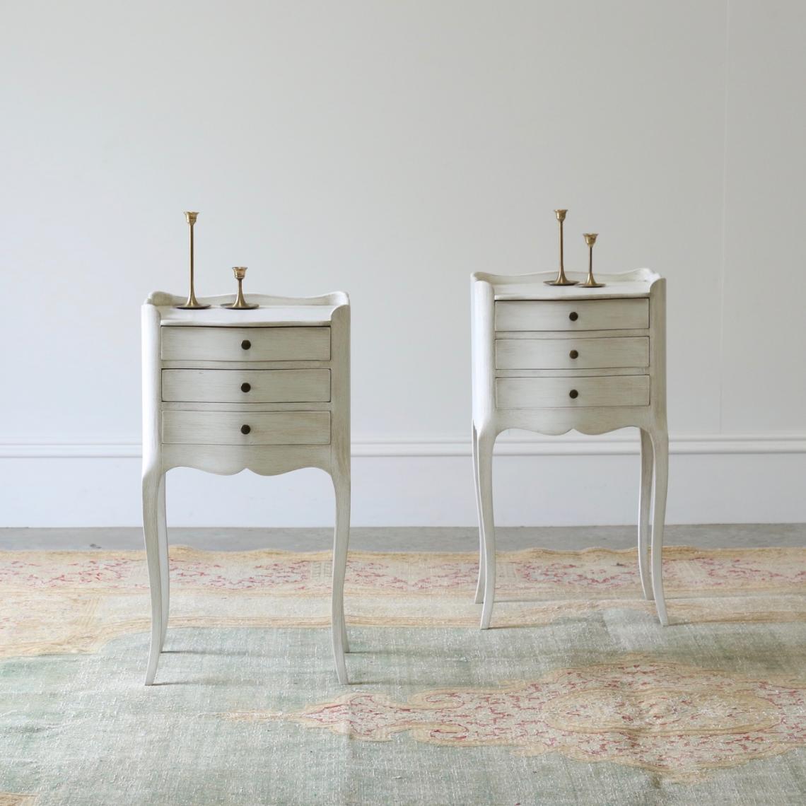 Pair of French Bedsides // White