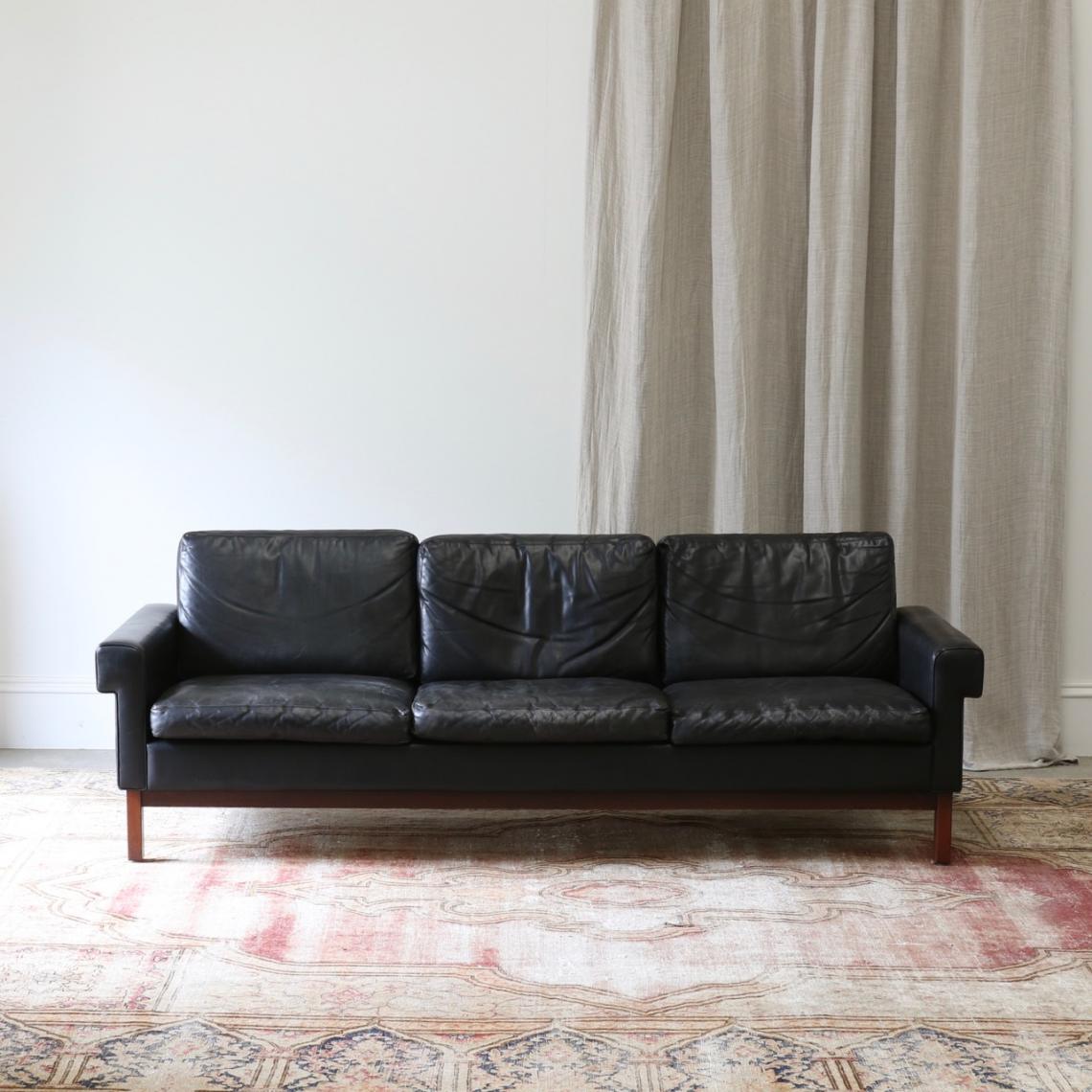 Mid-Century Leather Sofa