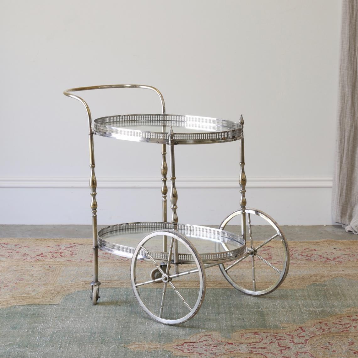 Silver Bar Cart