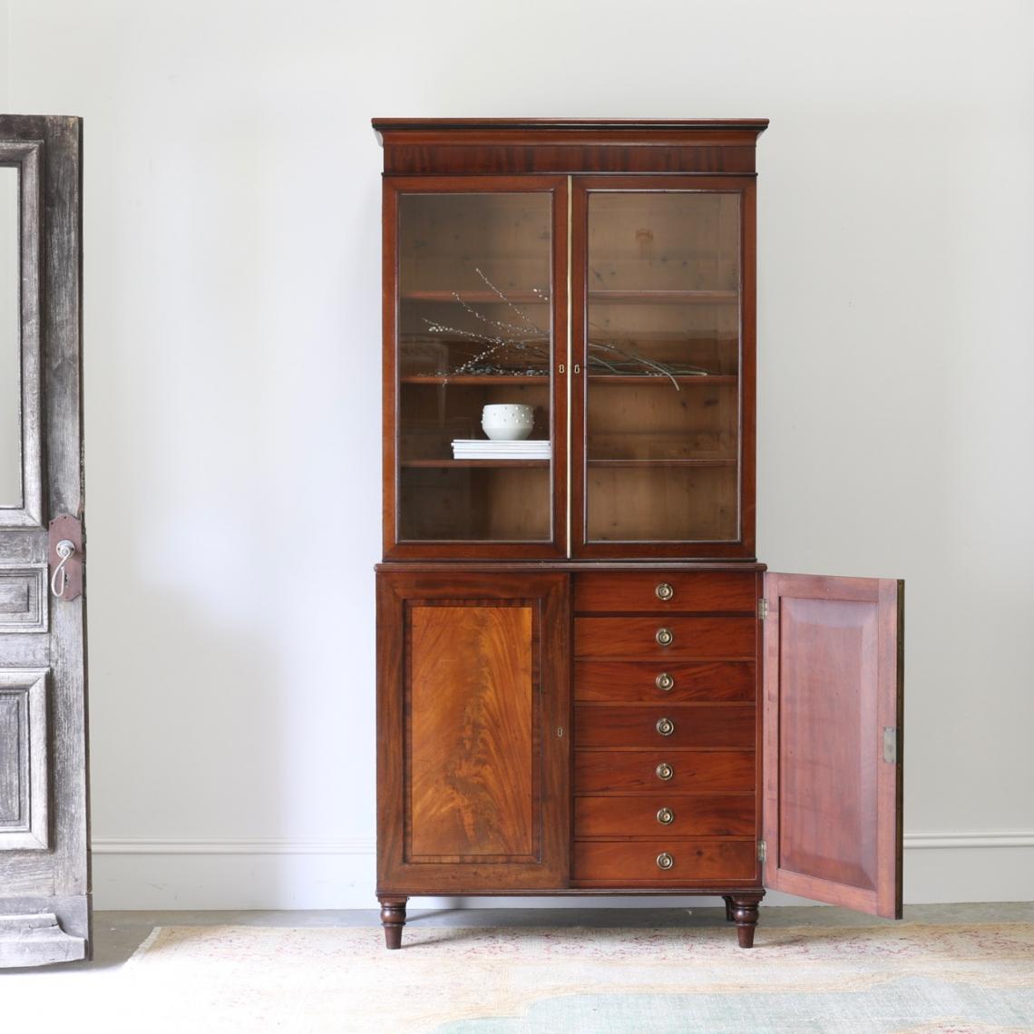 Georgian Bookcase on Cupboard