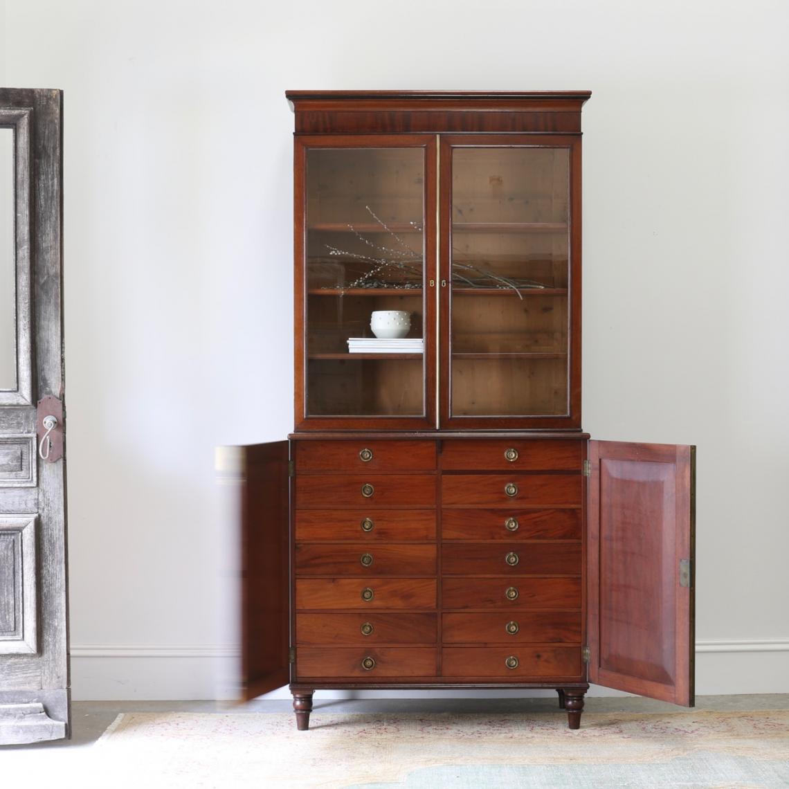 Georgian Bookcase on Cupboard