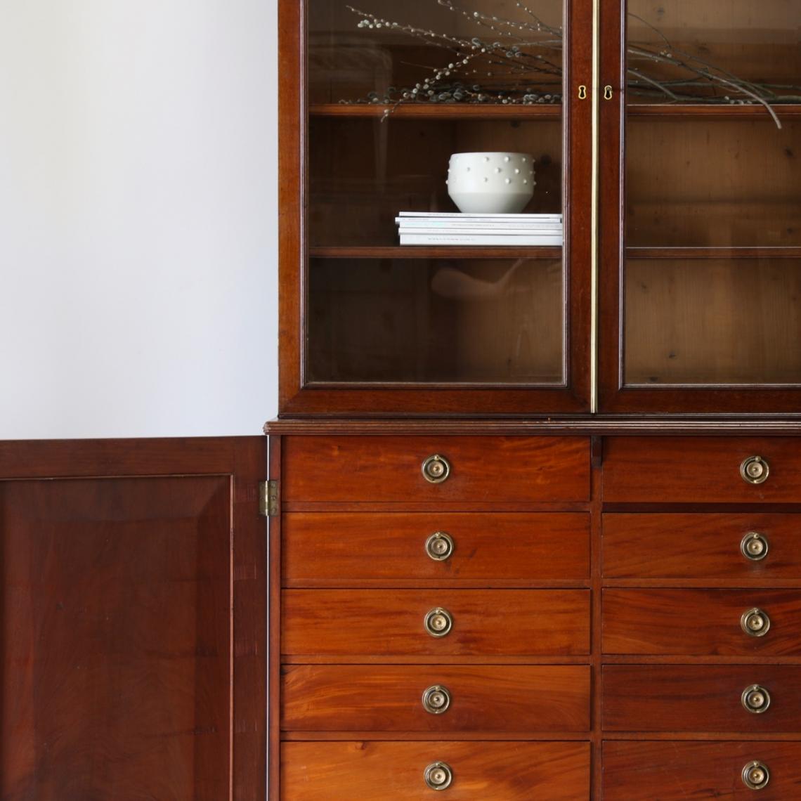 Georgian Bookcase on Cupboard