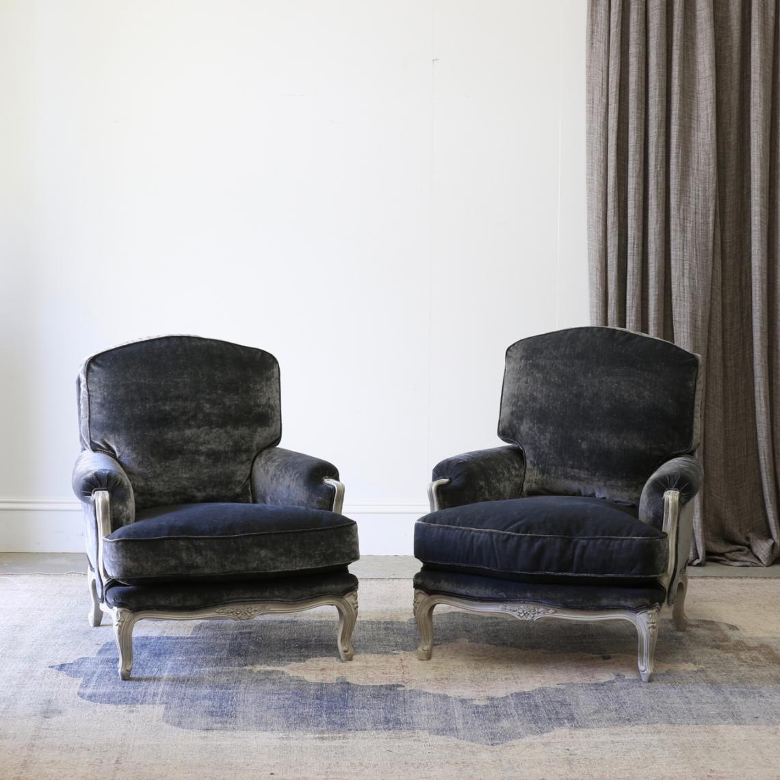 Pair of Velvet Armchairs