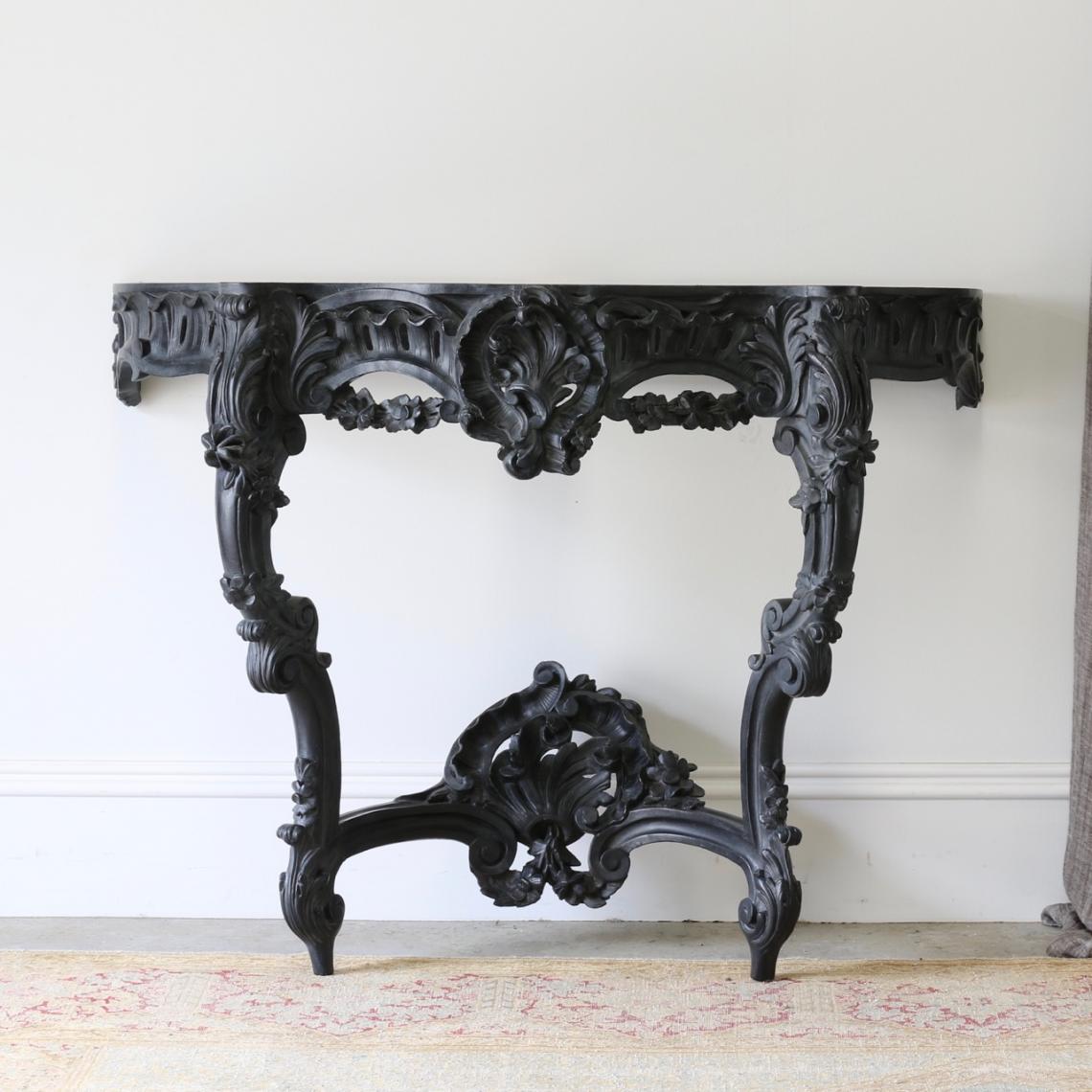 Ebonised Rococo Console