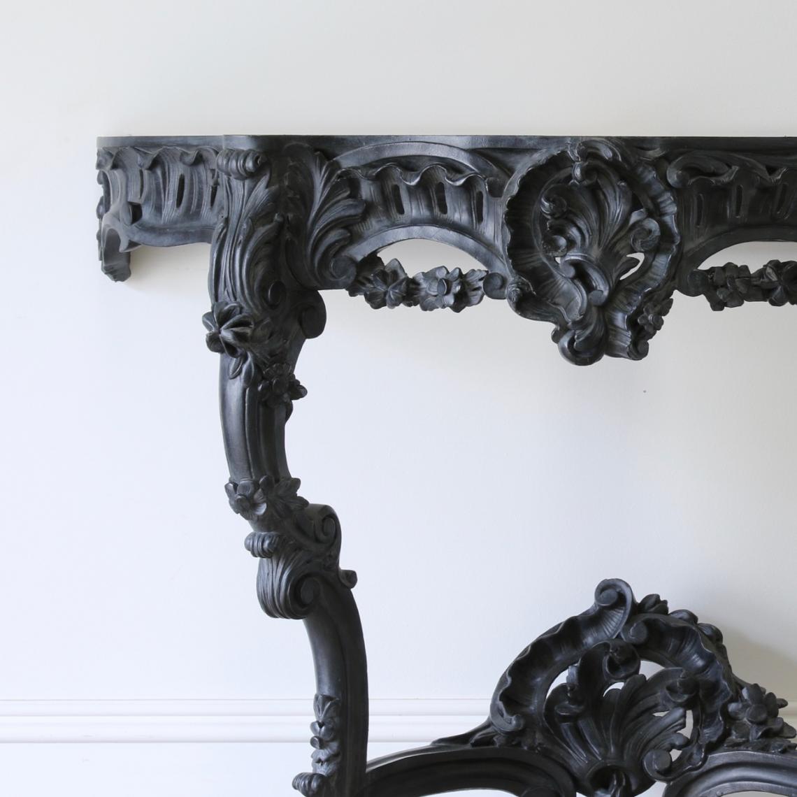 Ebonised Rococo Console