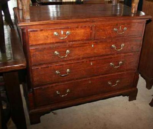 A fine Georgian oak chest of drawers