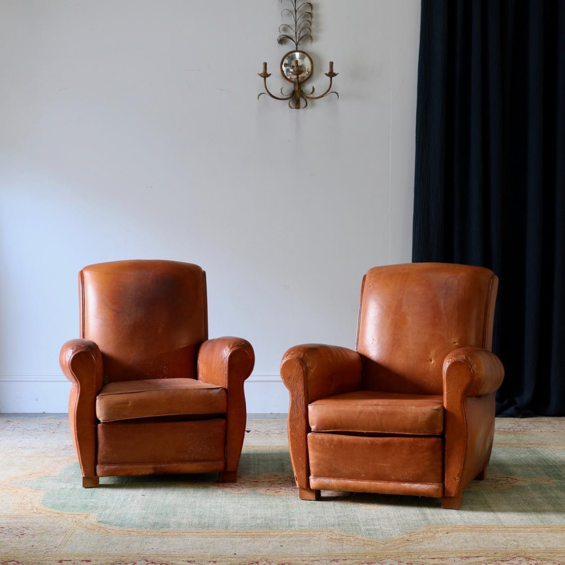 Pair of Leather Armchairs