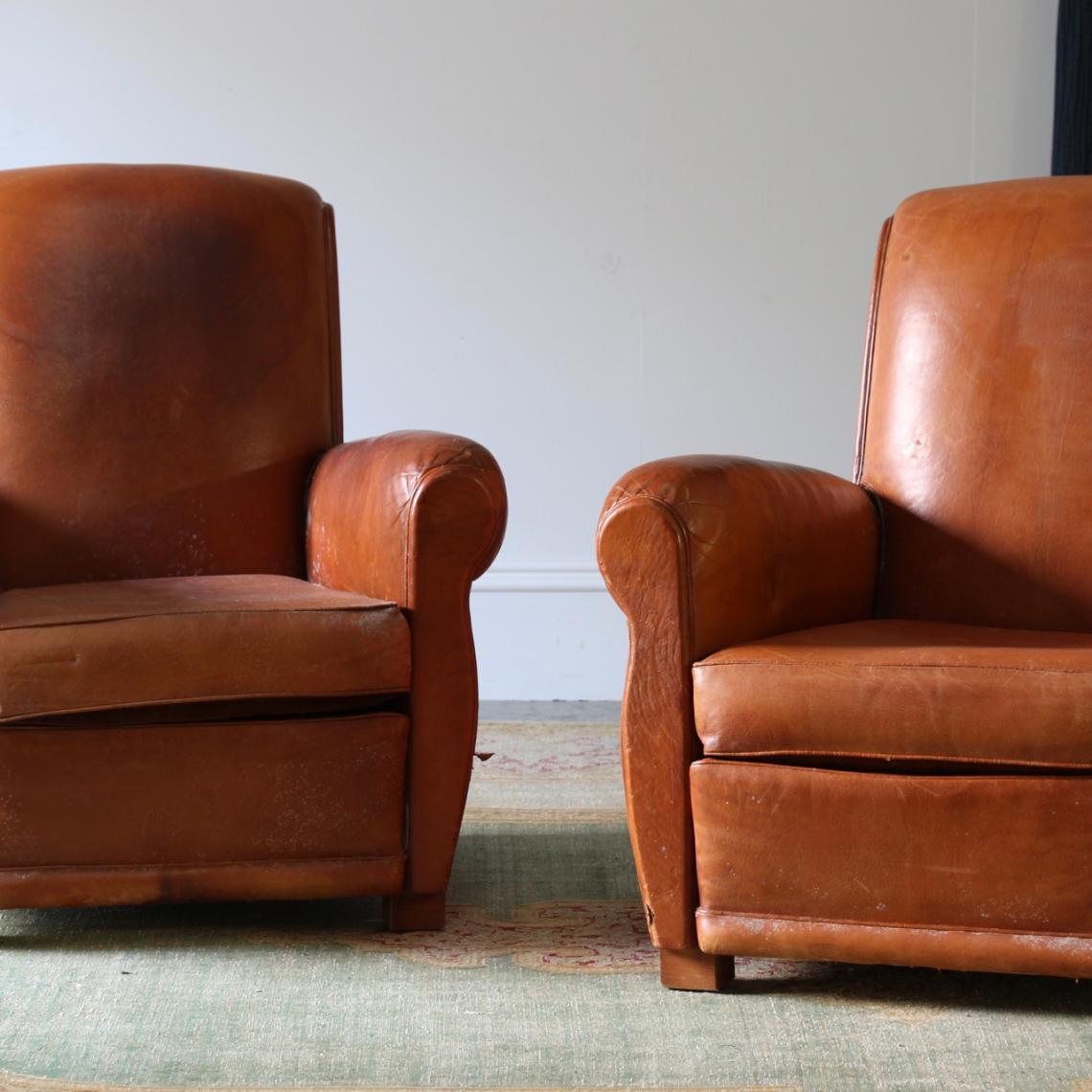 Pair of Leather Armchairs