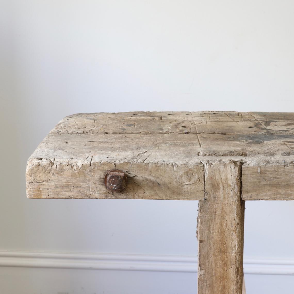 A Large French Oak Workbench