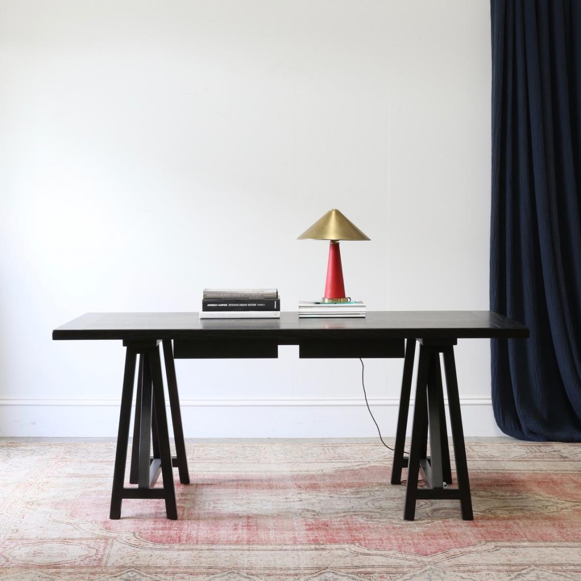 Satin Black Trestle Desk // JS Editions