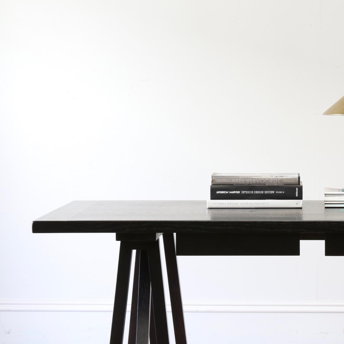 Satin Black Trestle Desk // JS Editions