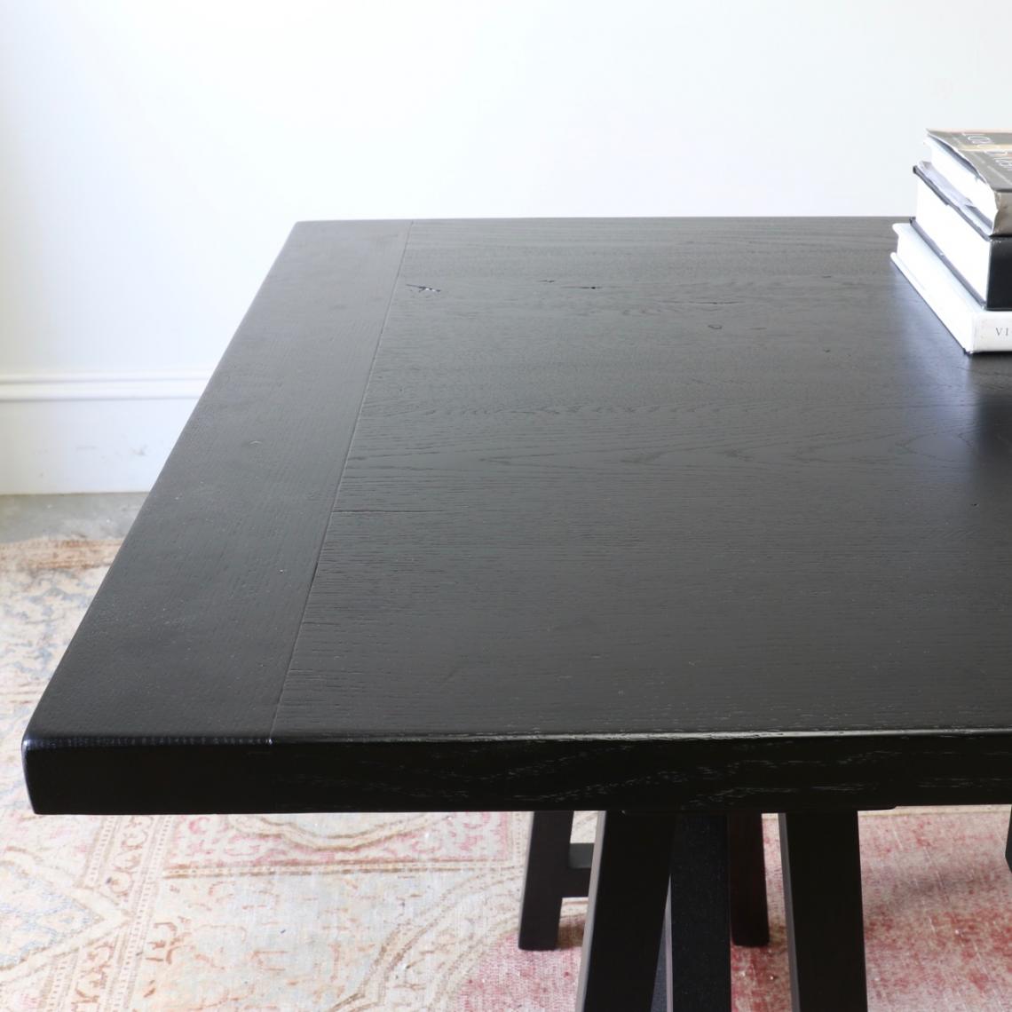 Satin Black Trestle Desk // JS Editions