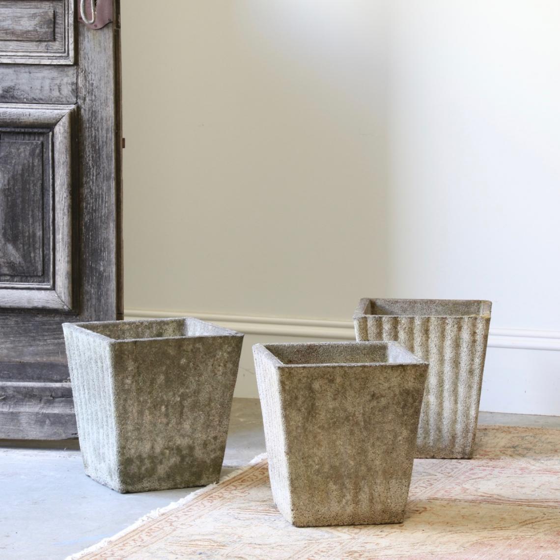 Three Concrete Planters