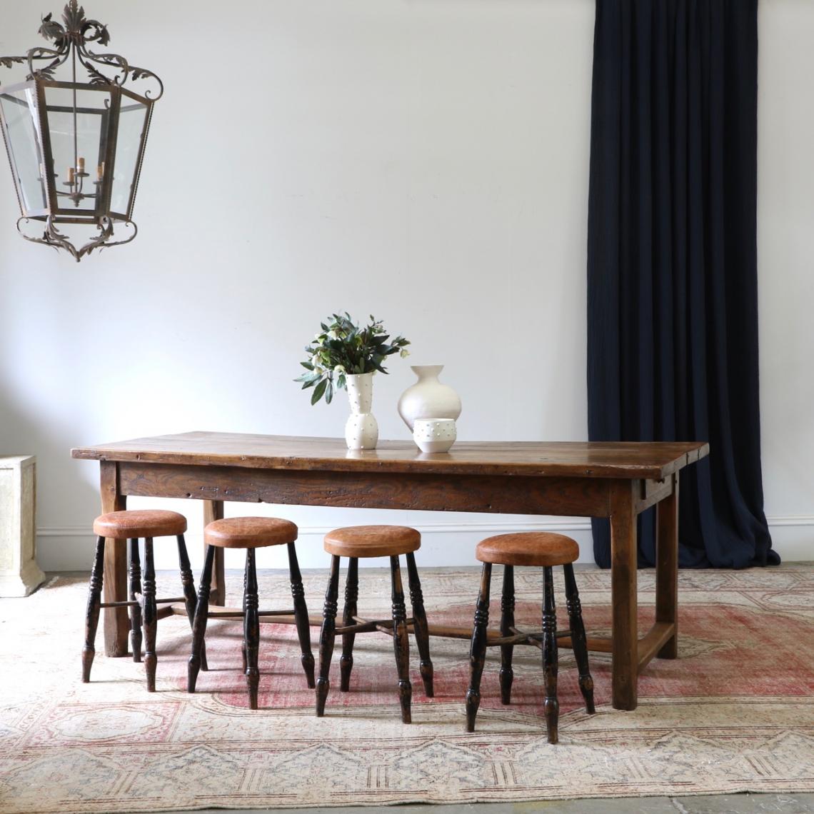 Four Leather Stools