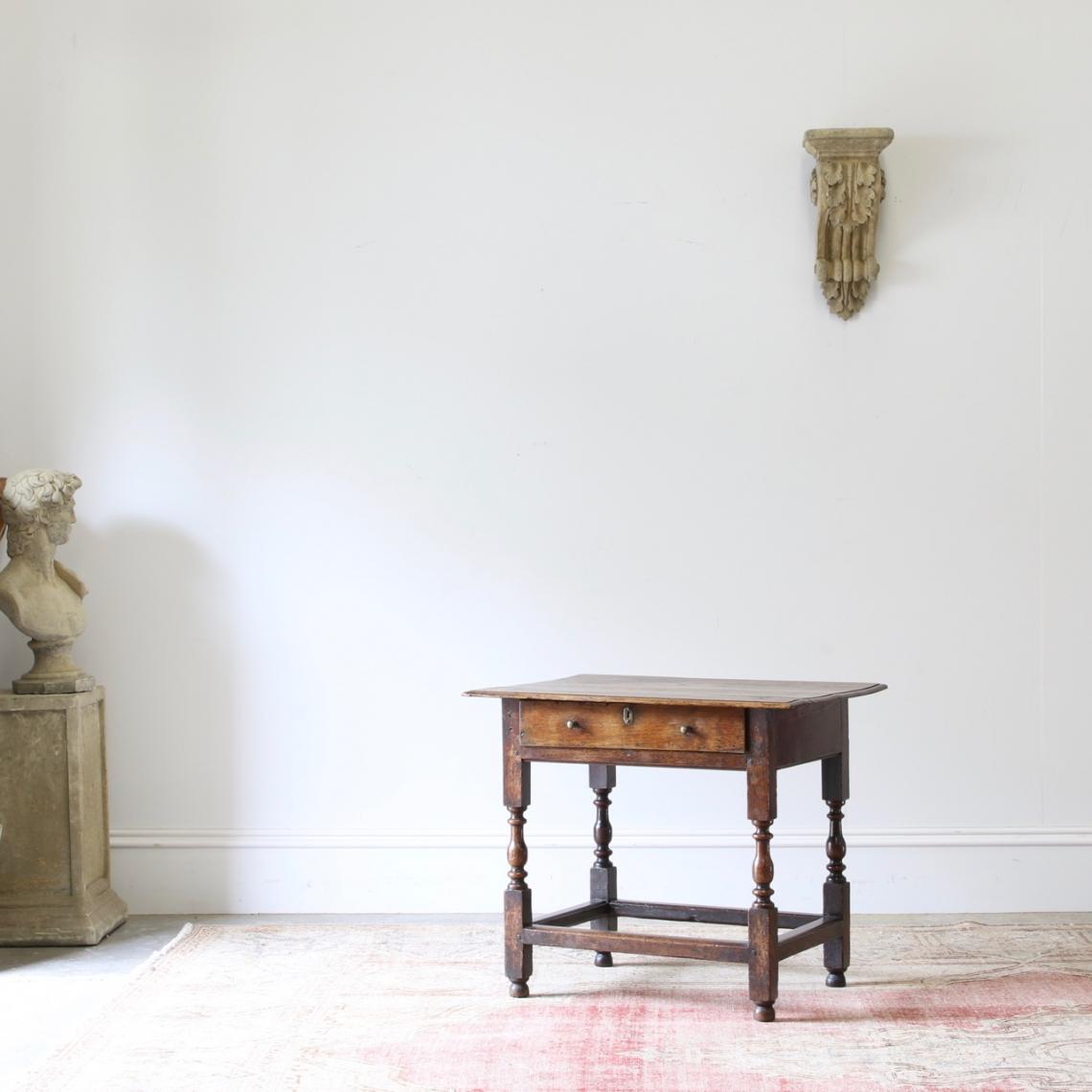 Oak Single Drawer Side Table