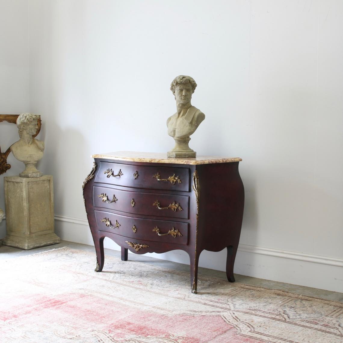 Burgundy Bombe Commode