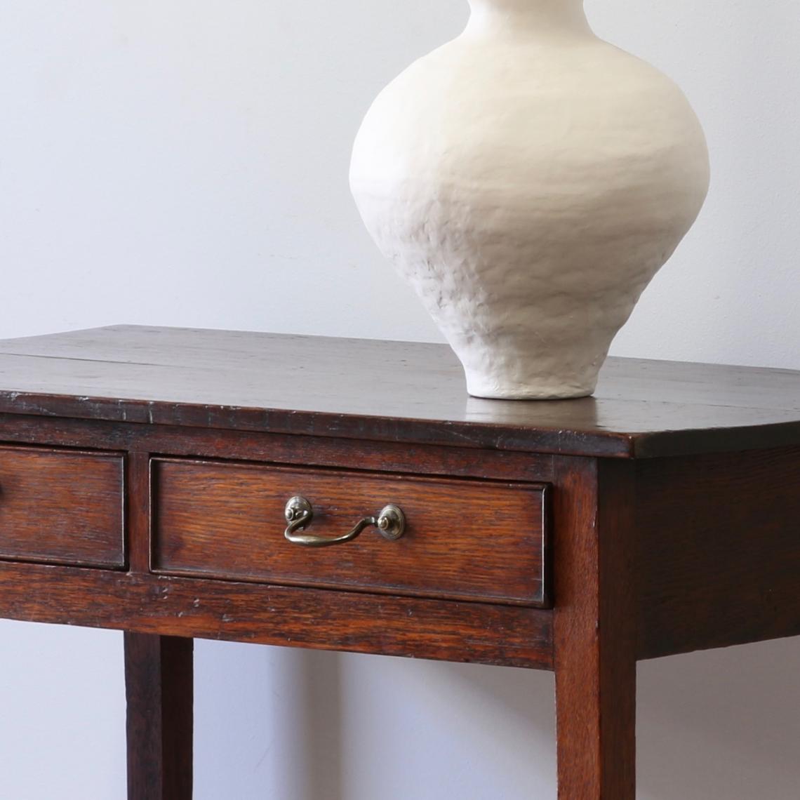 A Two Drawer Georgian Oak Side Table