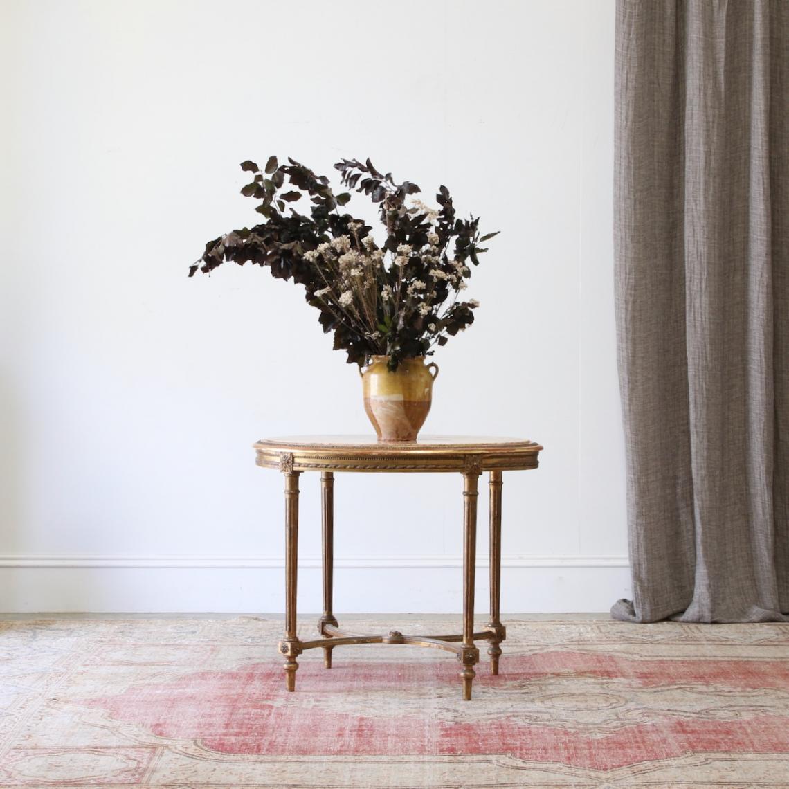 A French Oval Marble-Topped Louis XVI Occasional Table