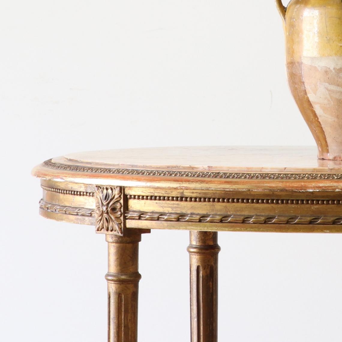 A French Oval Marble-Topped Louis XVI Occasional Table