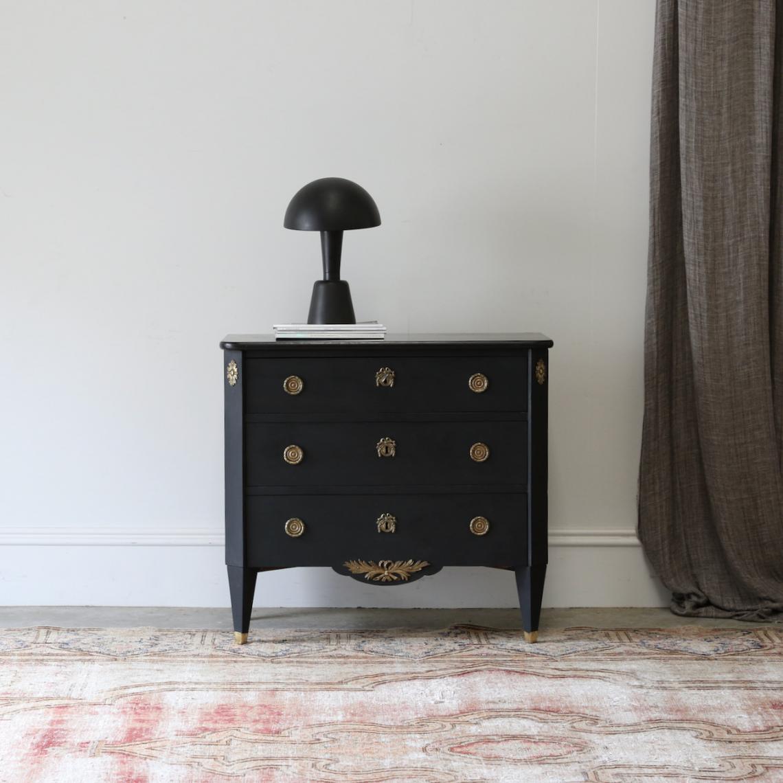 French Regency Black Commode 