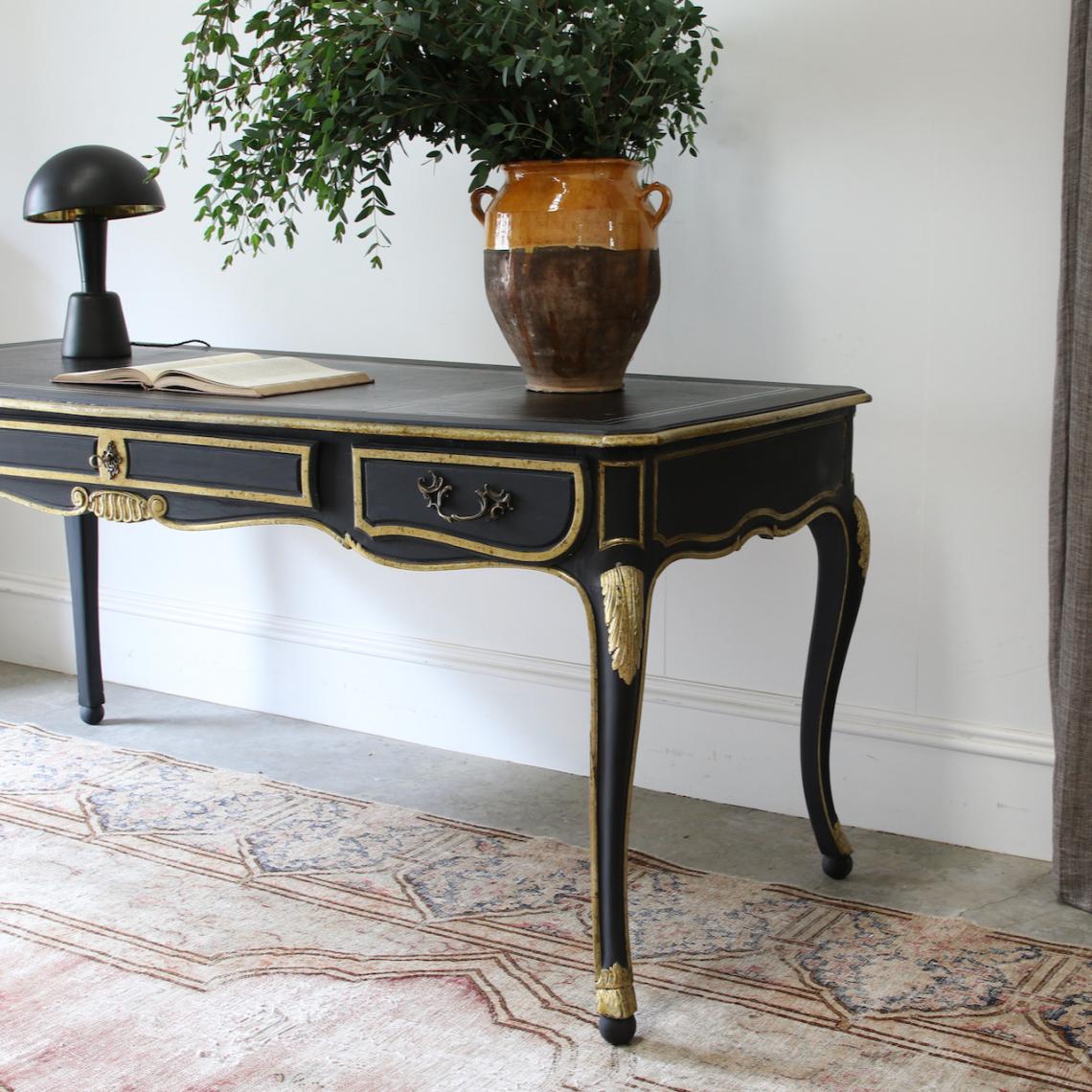 Black and Gold Bureau Plat