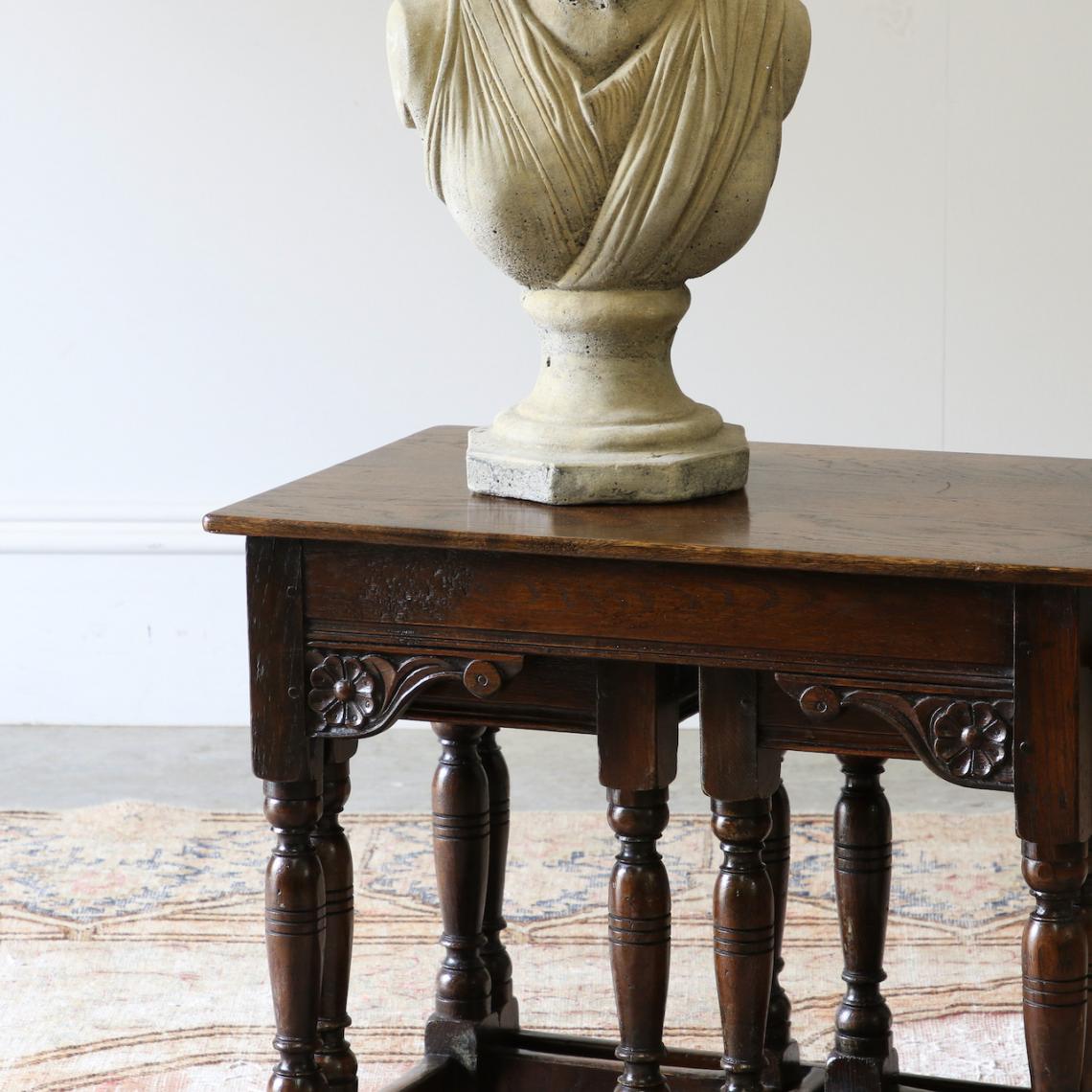 Set of Three Oak Tables