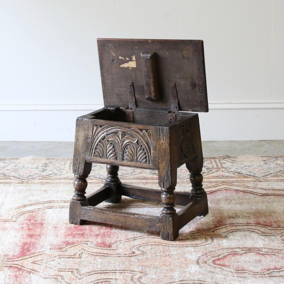 Oak Stool With Lid