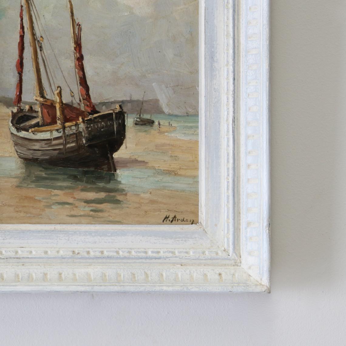 Painting of A Boat at Low Tide 