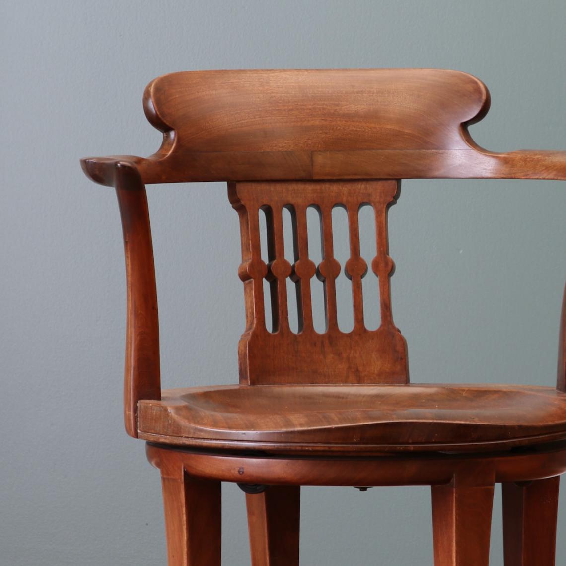 19th Century English Walnut Captain's Chair