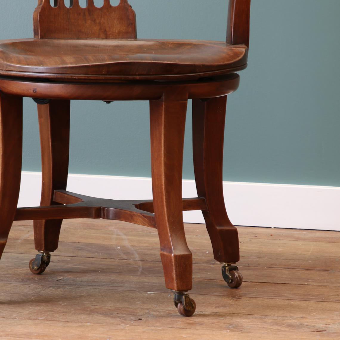 19th Century English Walnut Captain's Chair