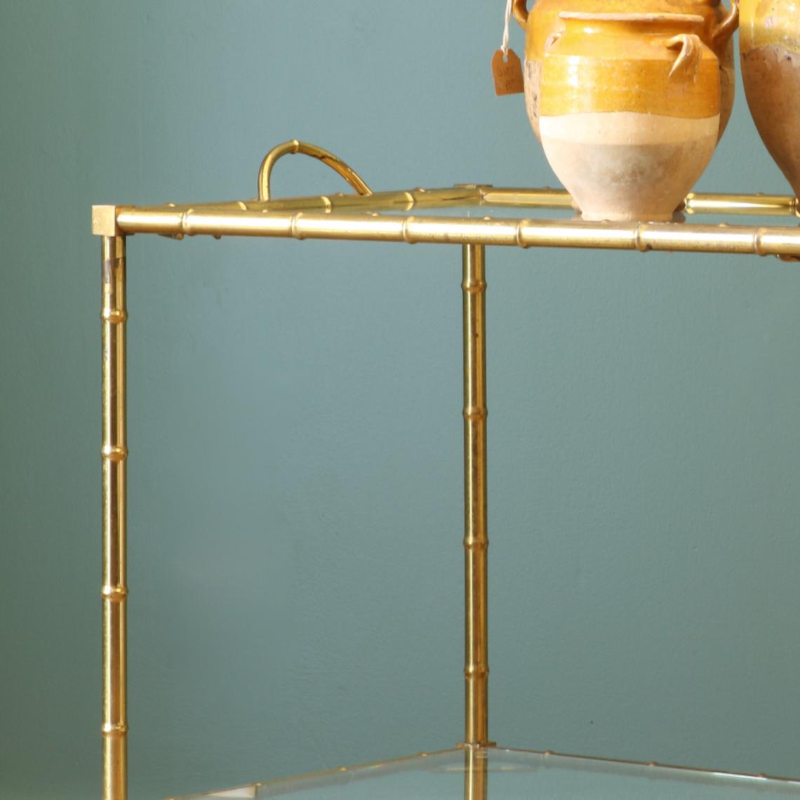 Brass Bamboo Drinks Trolley