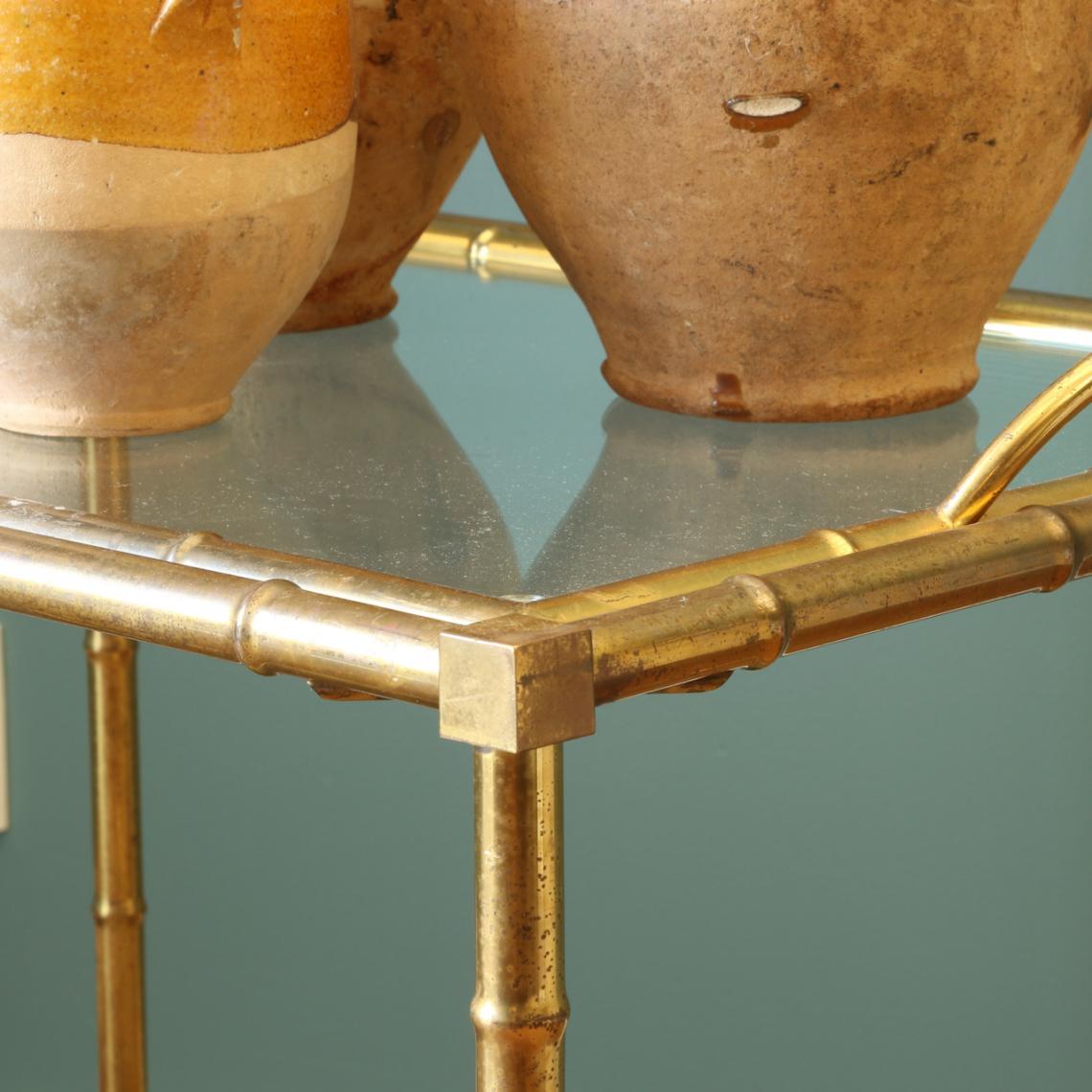 Brass Bamboo Drinks Trolley