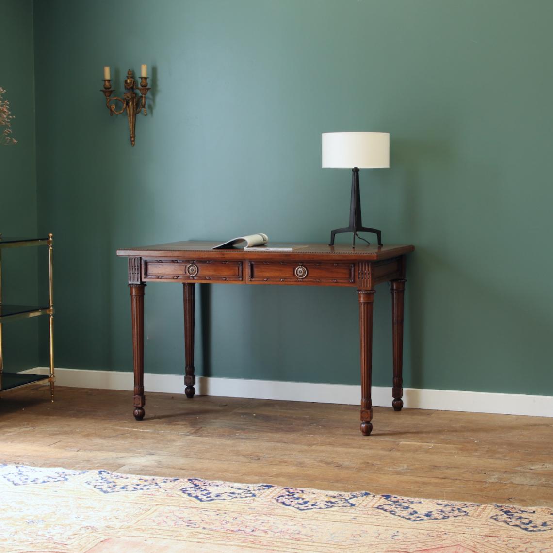 A French Walnut Bureau Plat