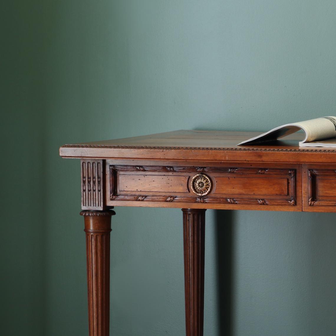 A French Walnut Bureau Plat