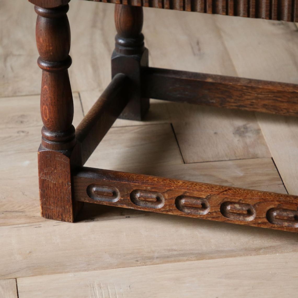 Jacobean-Style Stool with Drawer