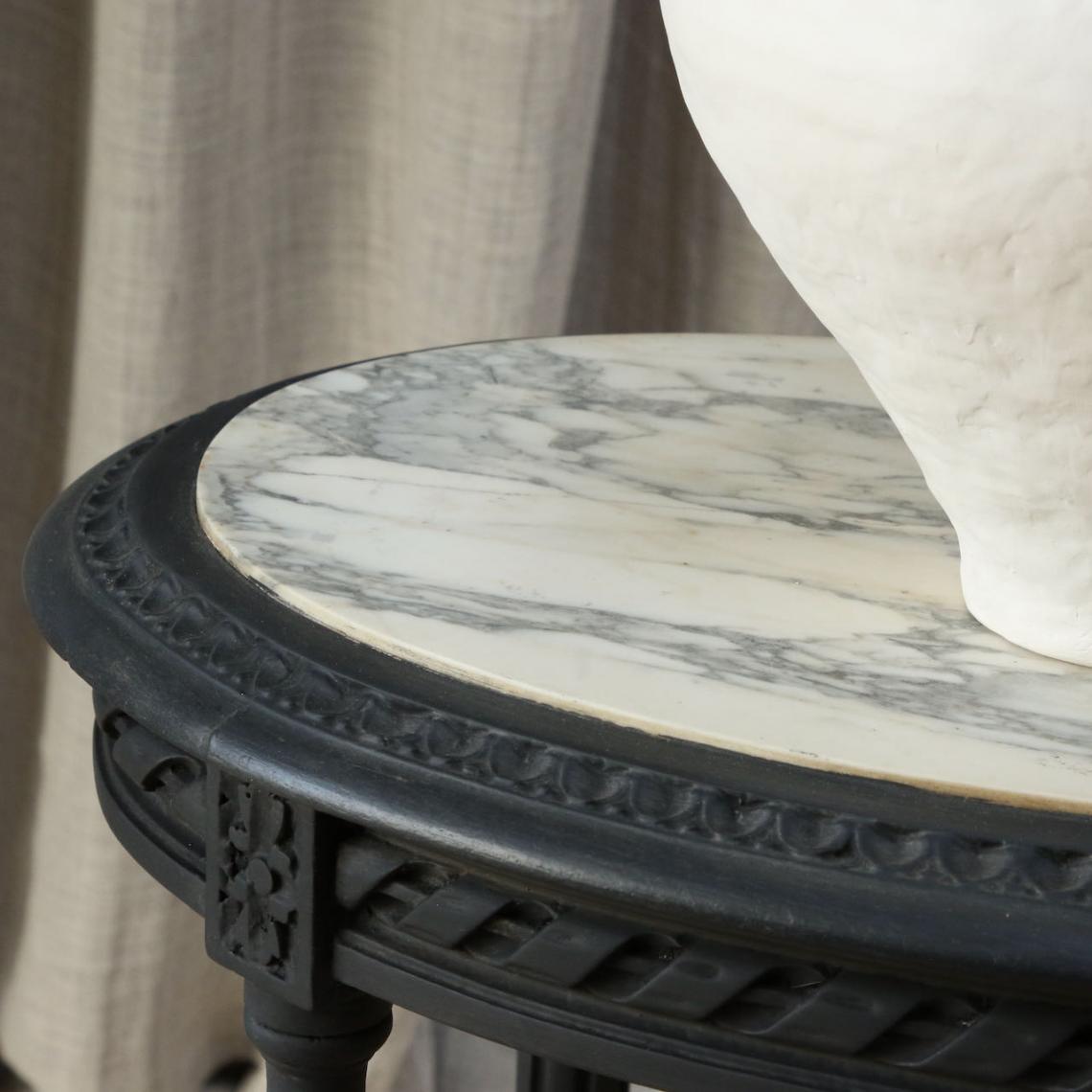 Oval Table with Marble Top