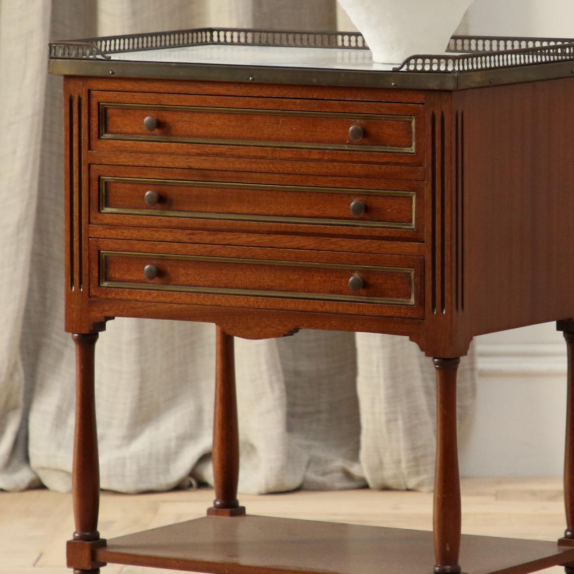 A French Walnut Three Drawer Side Table