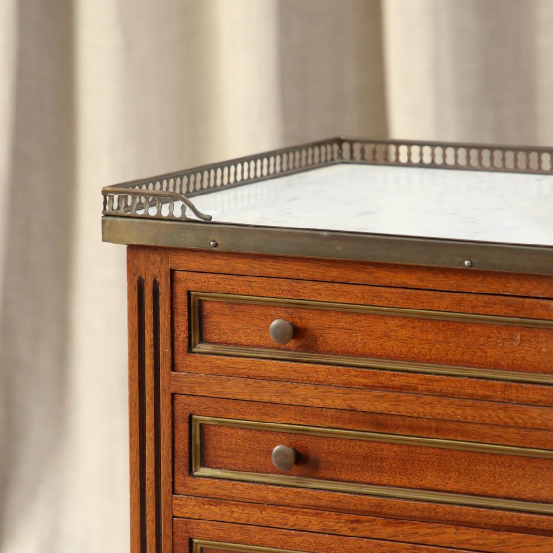 A French Walnut Three Drawer Side Table