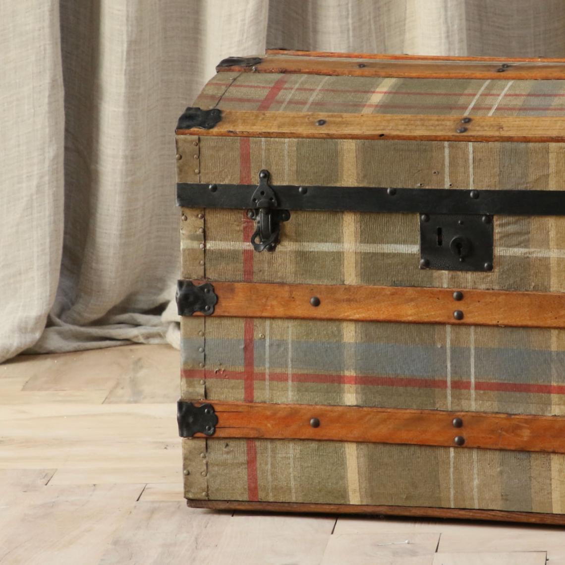 Chest with Painted Plaid Finish