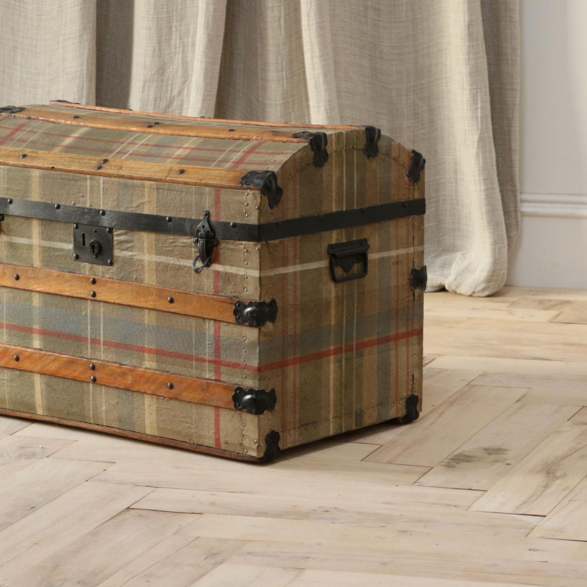Chest with Painted Plaid Finish